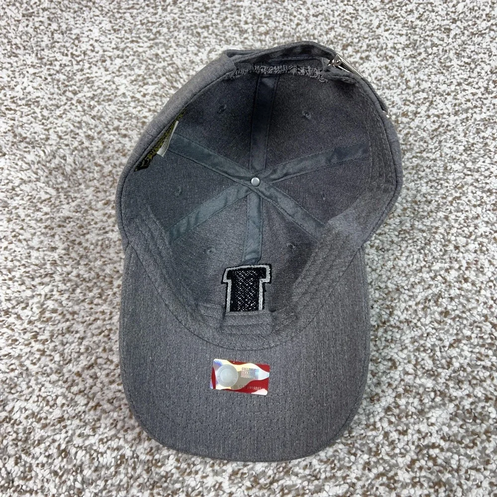 Iowa Hawkeyes Hat Cap Strap Back One Size Gray NCAA Football Hawkeye Authentic